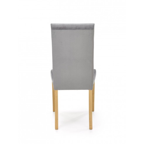 DIEGO 3 krzesło dąb miodowy / tap. velvet pikowany Pasy - MONOLITH 85 (jasny popiel) (1p 2szt)