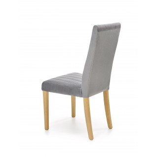 DIEGO 3 krzesło dąb miodowy / tap. velvet pikowany Pasy - MONOLITH 85 (jasny popiel) (1p 2szt)