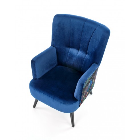 Wygodny fotel wypoczynkowy Saffron granatowy