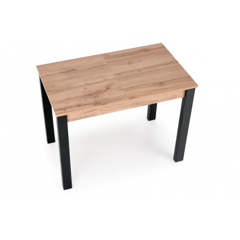 GINO stół rozkładany blat - dąb wotan, nogi - czarny