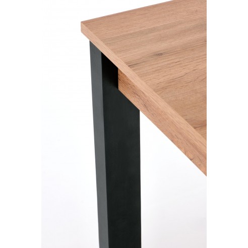 GINO stół rozkładany blat - dąb wotan, nogi - czarny