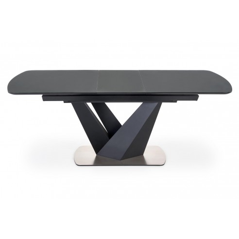 PATRIZIO stół rozkładany blat - ciemny popiel, noga - czarny