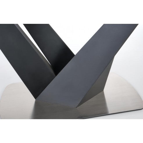 PATRIZIO stół rozkładany blat - ciemny popiel, noga - czarny