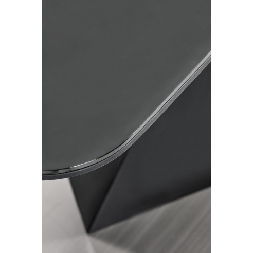 PATRIZIO stół rozkładany blat - ciemny popiel, noga - czarny