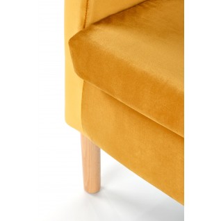 Minimalistyczny fotel wypoczynkowy Vesper musztardowy/naturalny