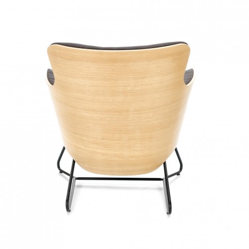 Nowoczesny fotel wypoczynkowy Thorne ciemny popiel/dąb