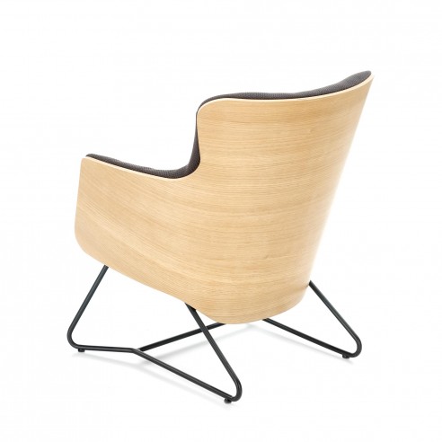 Nowoczesny fotel wypoczynkowy Thorne ciemny popiel/dąb