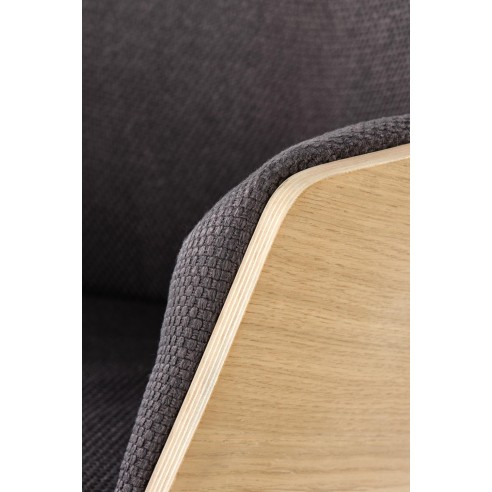 Nowoczesny fotel wypoczynkowy Thorne ciemny popiel/dąb