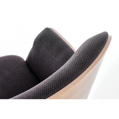 Nowoczesny fotel wypoczynkowy Thorne ciemny popiel/dąb