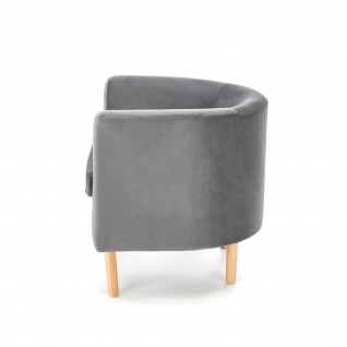 Minimalistyczny fotel wypoczynkowy Vesper popielaty/naturalny