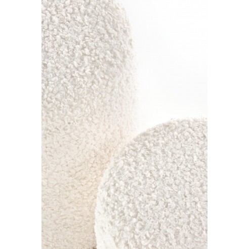 CANCUN zestaw 2 puf, kremowy / naturalny