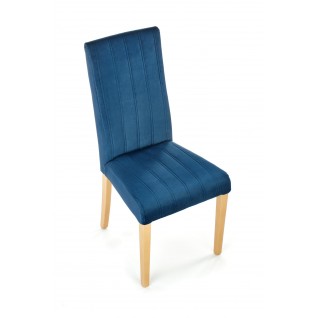 DIEGO 3 krzesło dąb miodowy / tap. velvet pikowany Pasy - MONOLITH 77 (granatowy) (1p 2szt)