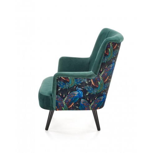 Wygodny fotel wypoczynkowy Saffron ciemnozielony