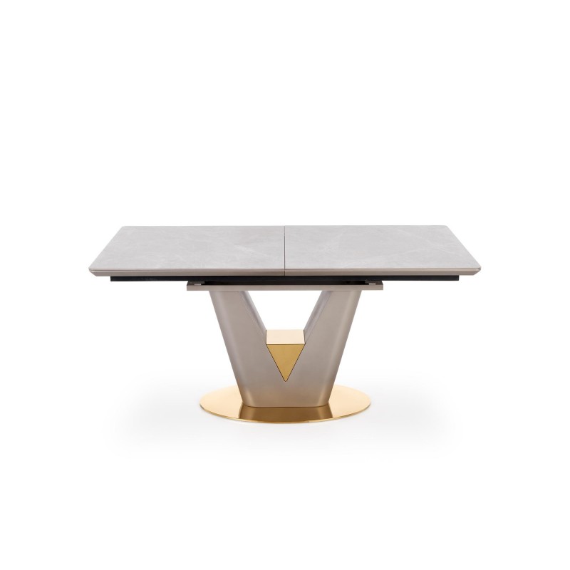 VALENTINO stół rozkładany jasny popiel/złoty