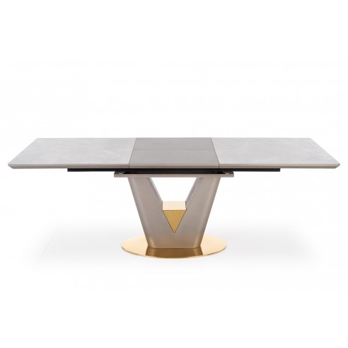 VALENTINO stół rozkładany jasny popiel/złoty