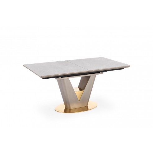 VALENTINO stół rozkładany jasny popiel/złoty