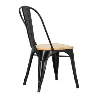 Krzesło Paris Wood czarne sosna naturaln
