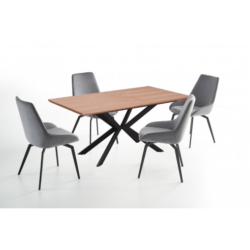 LEGARTO stół rozkładany blat - dąb naturalny, noga - czarny