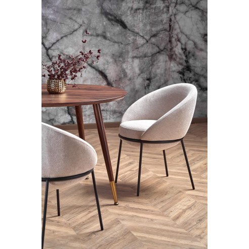 DOMENICO stół blat - orzech, nogi - orzech / złoty