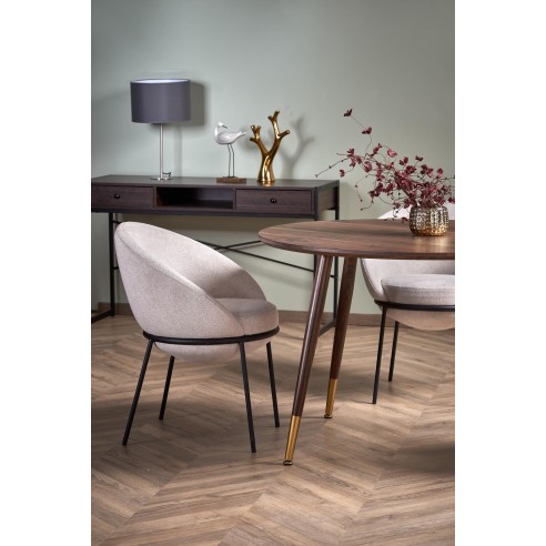 DOMENICO stół blat - orzech, nogi - orzech / złoty