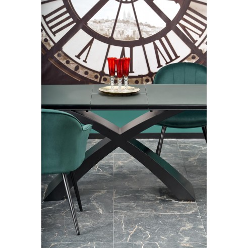 SILVESTRO stół rozkładany blat - ciemny popiel, noga - czarny