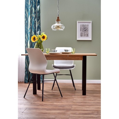 GINO stół rozkładany blat - dąb wotan, nogi - czarny