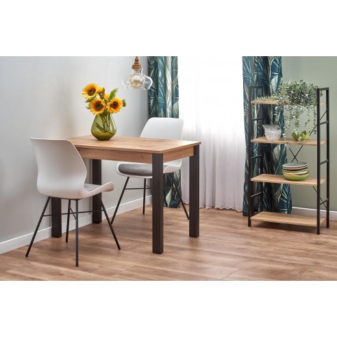 GINO stół rozkładany blat - dąb wotan, nogi - czarny