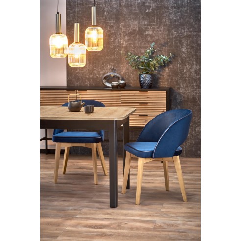 FLORIAN stół rozkładany blat - dąb artisan, nogi - czarny