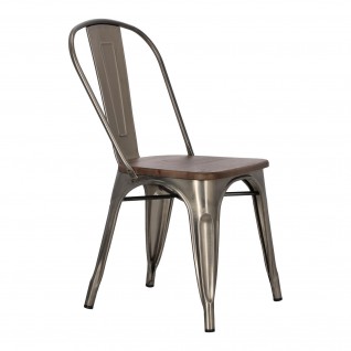 Krzesło Paris Wood metali. sosna orzech