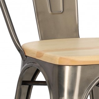 Krzesło Paris Wood metali. sosna natural
