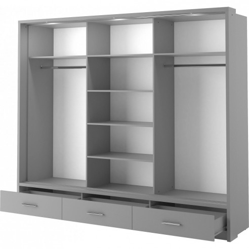 Szafa przesuwna 250 cm z lustrem i oświetleniem Arti AR-01 -