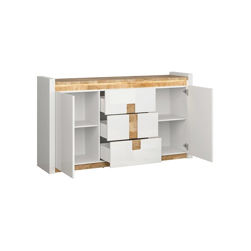 Komoda Alameda KOM2D3S Black Red White