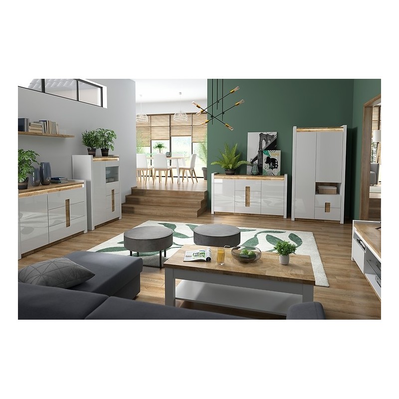 Szafka RTV Alameda Black Red White