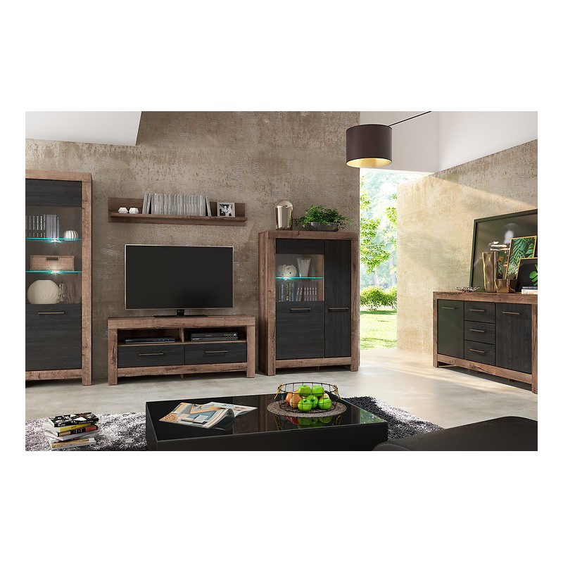 Szafka RTV Balin Black Red White