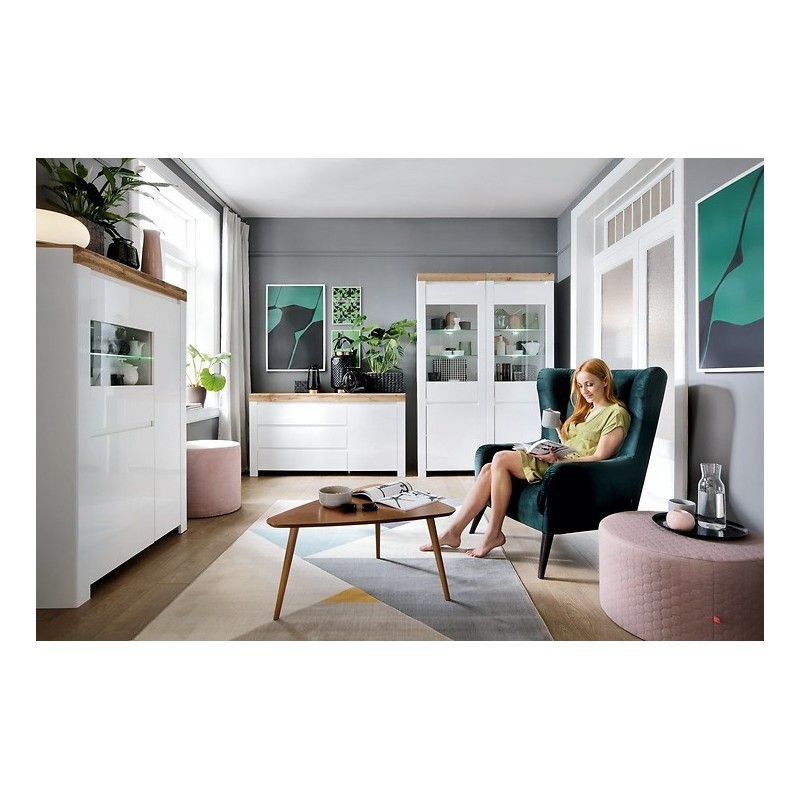 Komoda Holten KOM6S Black Red White