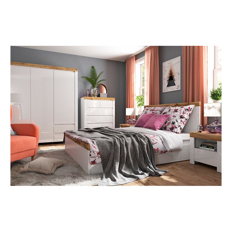 Łóżko Holten 160 Black Red White