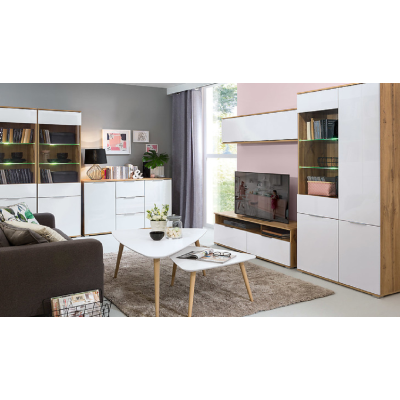 Półka wisząca Zele S383-SFW1K Black Red White - domowanie.pl