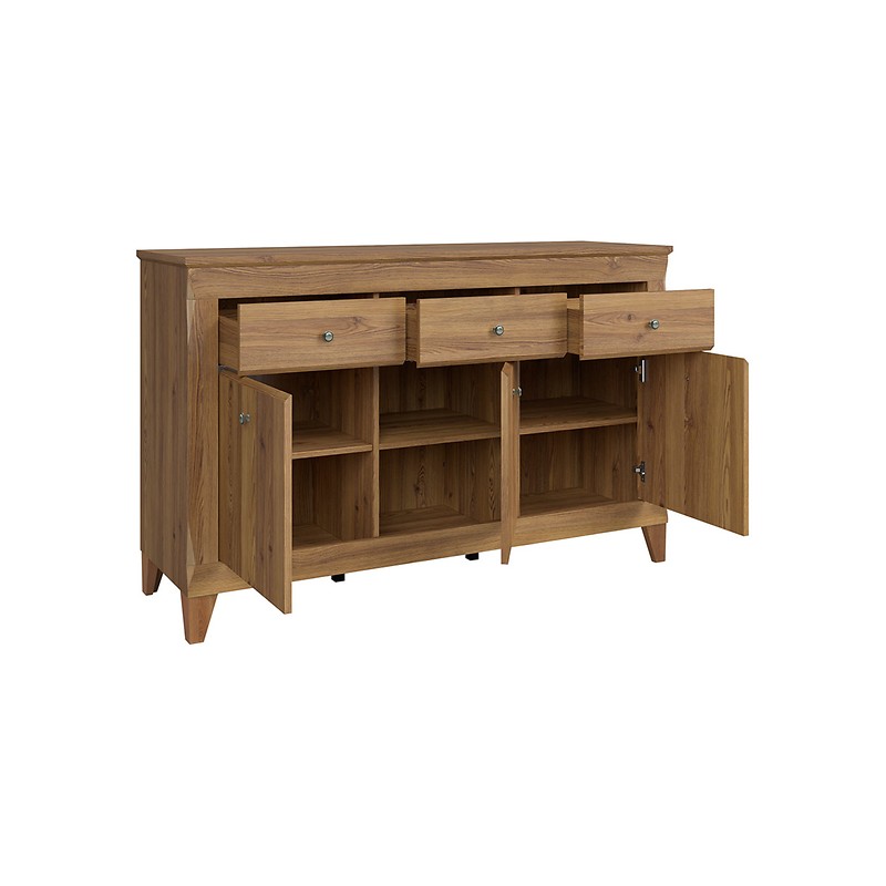 Komoda KOM3D3S Bergen Black Red White