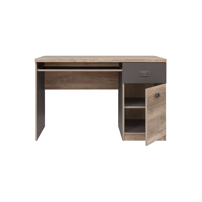 Biurko BIU1D1S Malcolm Black Red White