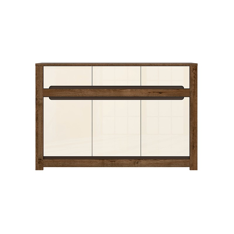 Komoda Ruso KOM3D3S Black Red White