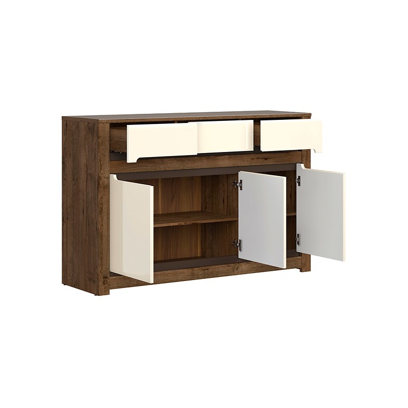 Komoda Ruso KOM3D3S Black Red White