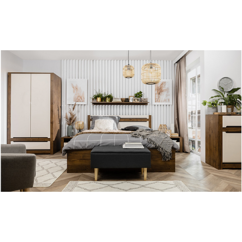 Szafka nocna Ruso KOM1S Black Red White