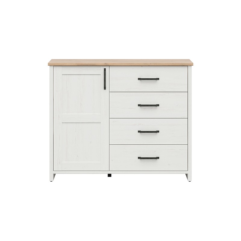 Komoda Loksa KOM1D4S Black Red White