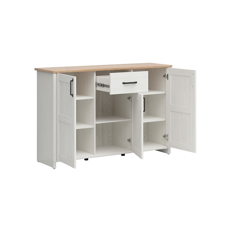 Komoda Loksa KOM3D1S Black Red White