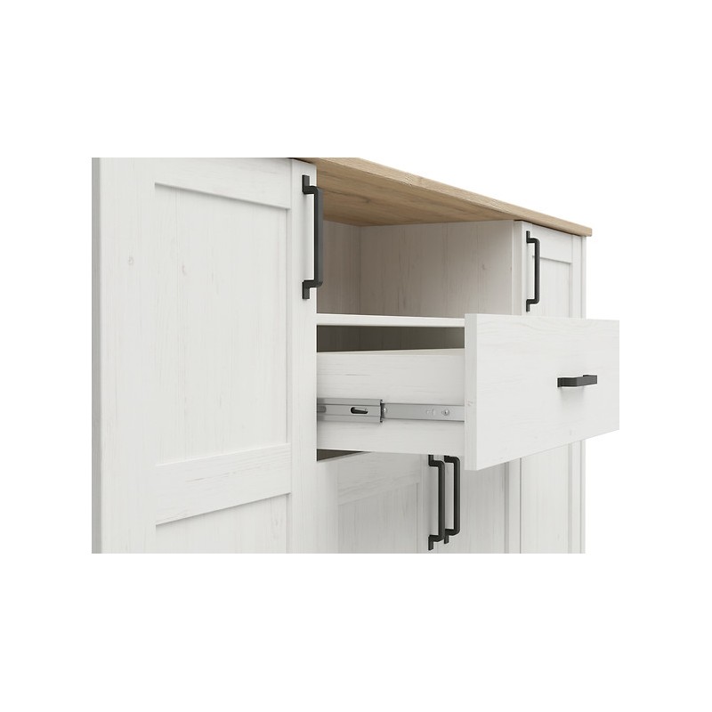 Komoda Loksa KOM4D1S Black Red White