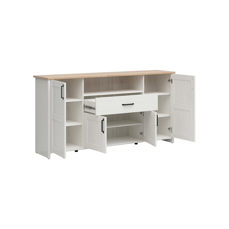 Komoda Loksa KOM4D1S Black Red White