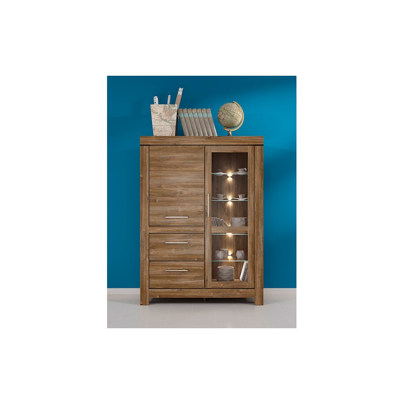 Witryna Gent 1W1D Black Red White