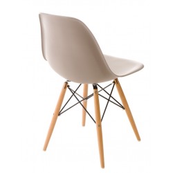 Krzesło P016W PP mild grey, drewniane nogi
