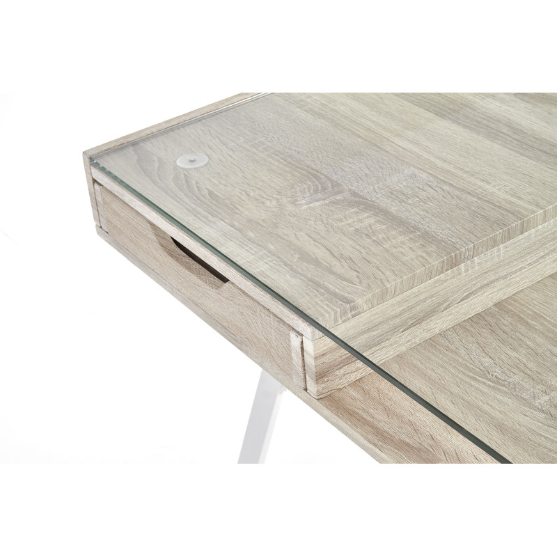 B33 biurko dąb sonoma-biały (1p 1szt)