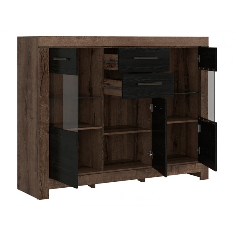 Komoda Balin Meble Black Red White dąb monastery/dąb czarny